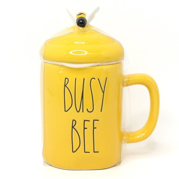 Rae Dunn Yellow Mug BUSY BEE LL Magenta 2021 Sprin - Picture 1 of 5